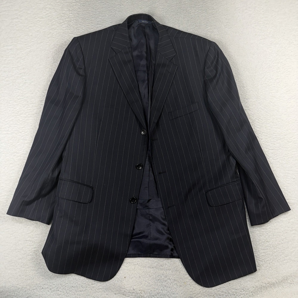 Brooks Brothers Blazer 44R/37 Golden Stripe Wool Jacket Pinstripe Made Italy